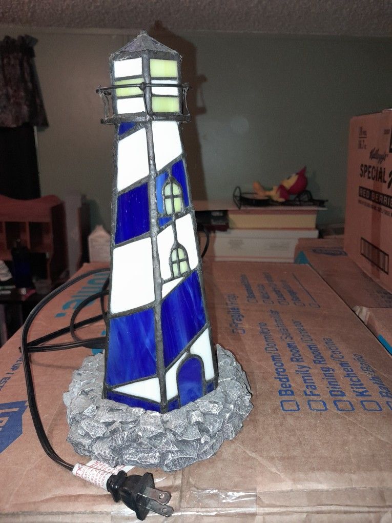 Vintage Rare Tiffany Lighthouse Lamp