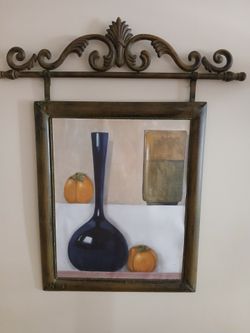 Metal framed still life picture