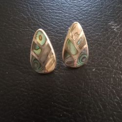 Sterling Silver And Abalone Earrings
