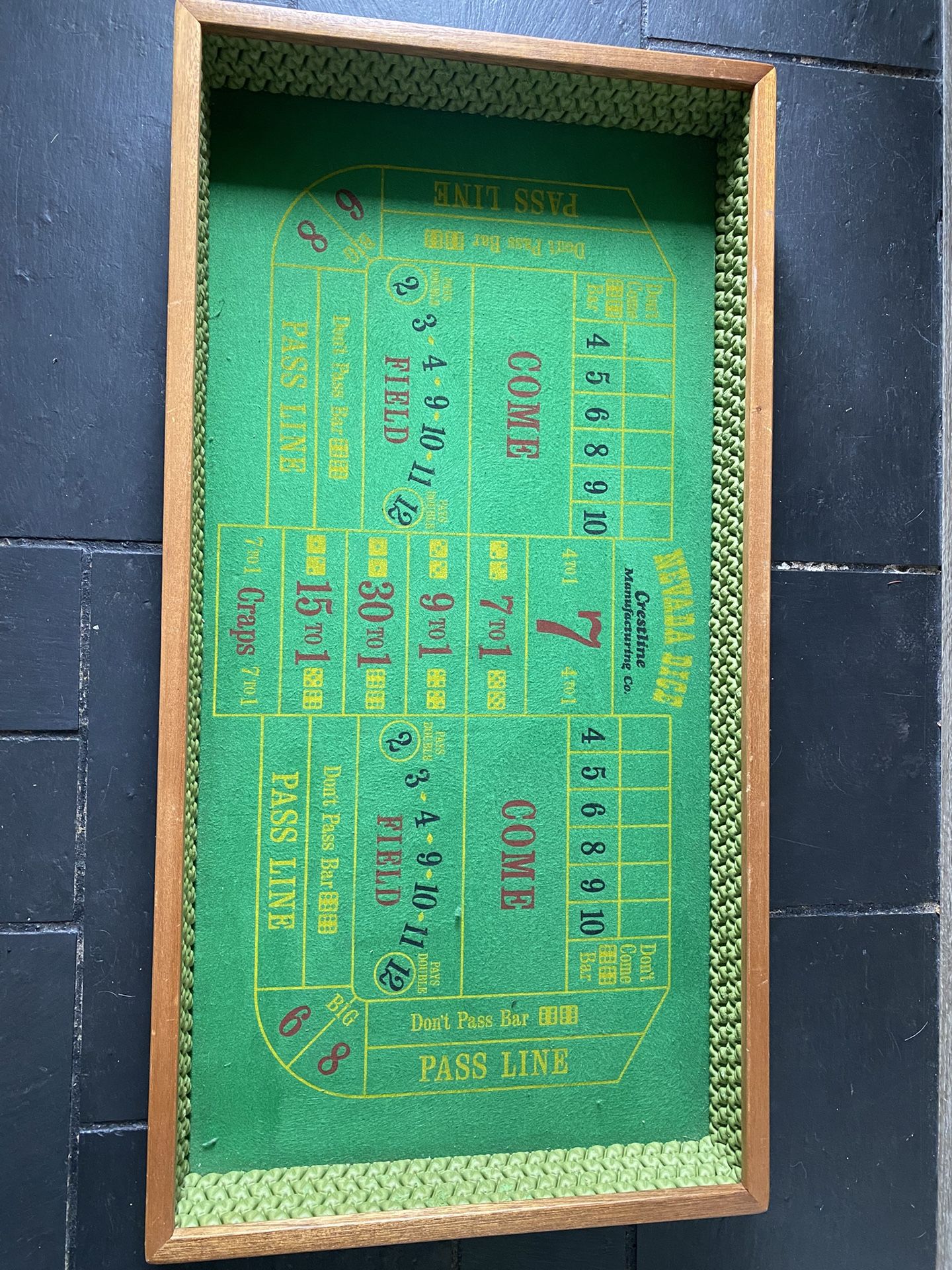 Vintage 1960s Nevada Dice Craps Table