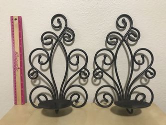 Set of 2 Metal Hanging Wall Sconces Candle Holders