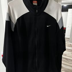 Nike The Athletic Dept VTG Track Jacket Men’s XL Full Zip Black White Gray