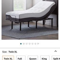 LUCID L600 Adjustable Bed Base with LUCID 12 Inch Memory Foam Hybrid-Mattress - Twin XL