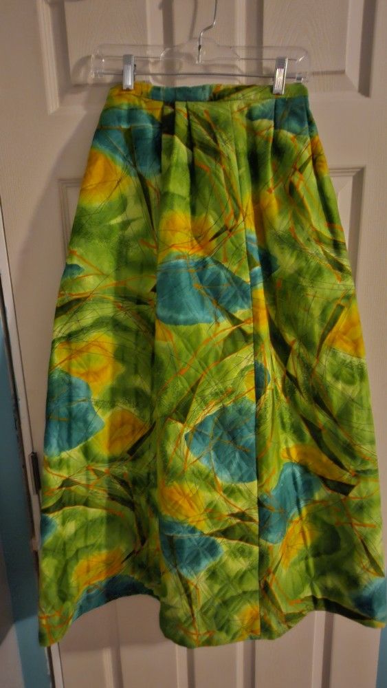 Great 60s Vintage Alex Coleman Quilted Maxi Skirt