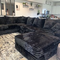 Brand New Comfy Plush Corduroy Sectional Set 