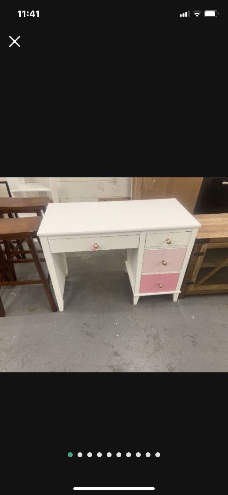 Little Seeds Monarch Hill Poppy Desk White/pink Ombré