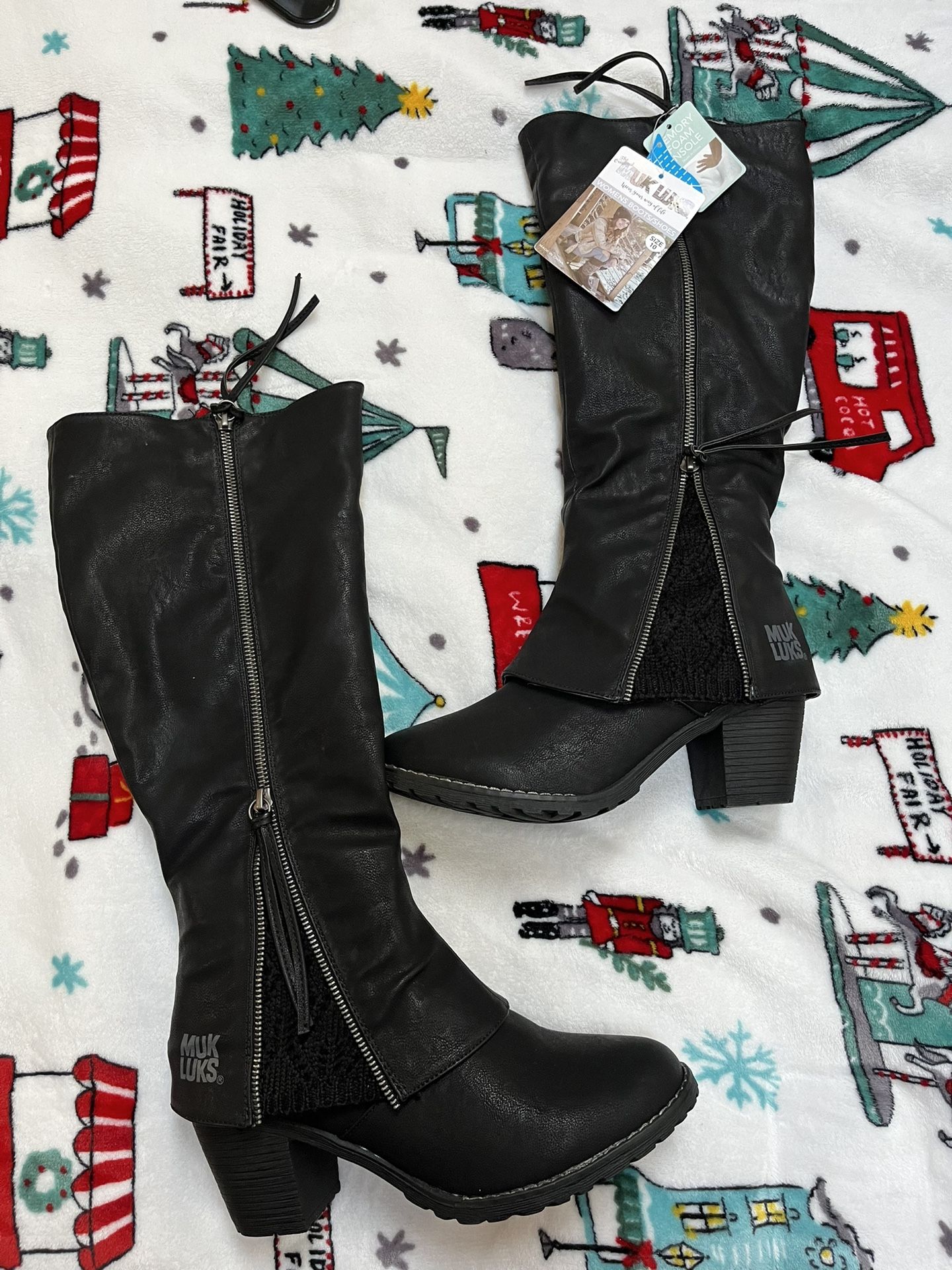 New Muk Luks Knee High Black Boots 10