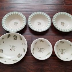 Set of 6 Portfolio by Pfaltzgraff Naturewood Bowls