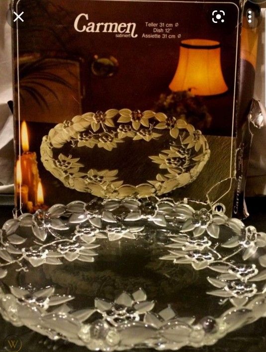 New - Mikasa Carmen Satiniert Teller Crystal Dish