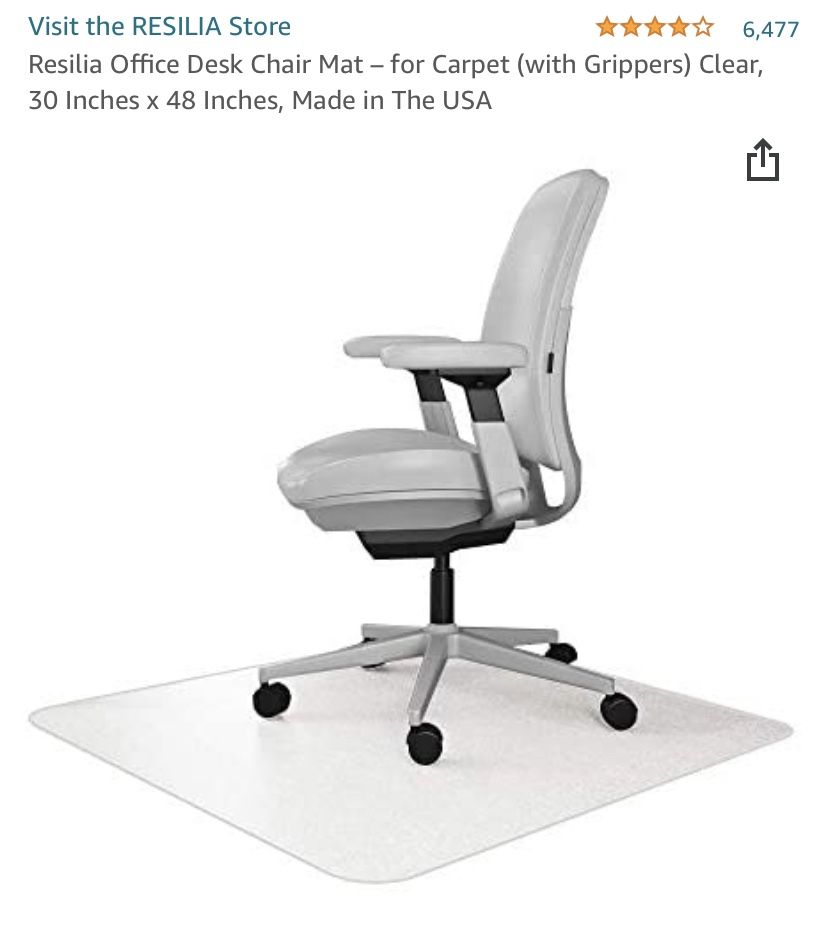 Brand New Clear Chair Mat For Carpet - 30”x48”