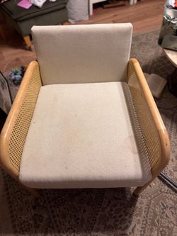 Cane and Upholstered Accent Chair in Cream--Threshold by Studio McGee