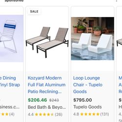 Patio Dining Chair And Full Flat Aluminum Patio Reclining  Chair 