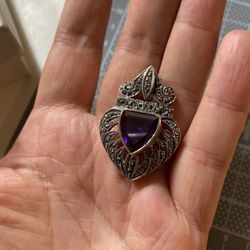 Sterling Silver Amethyst Pin