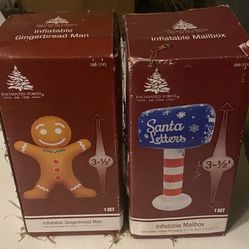 Inflatable Gingerbread Man And Santas Mailbox