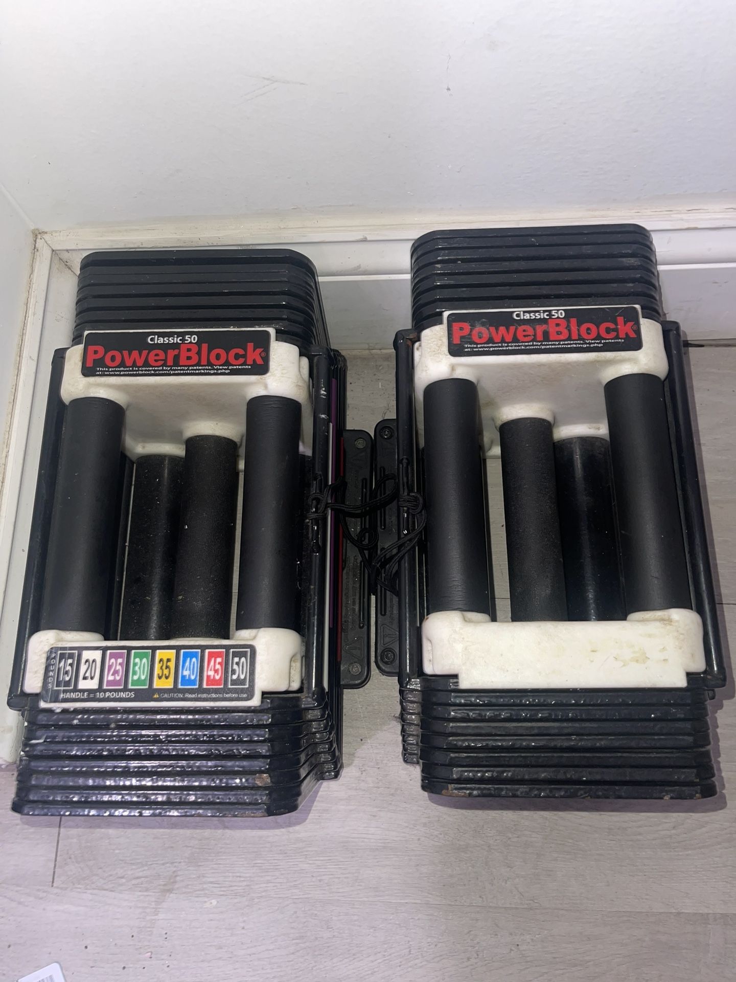Powerblock Adjustable 10-50lbs Dumbells
