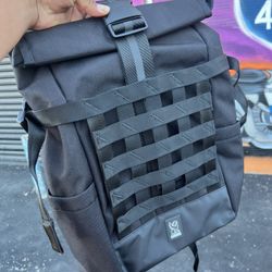 Chrome roll top Backpack 