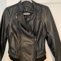 Women Vegan Leather Jacket Size S