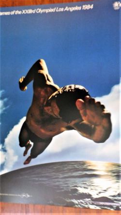 Vintage Poster, Games Of The XXIIIrd Olympiad, Los Angeles 1984 By Saul Bass (Swimming)