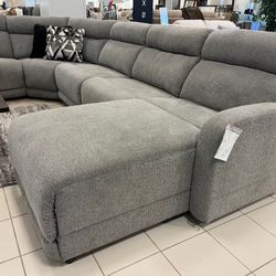 Colleyville Stone 6-Piece Power Reclining Sectional with Chaise