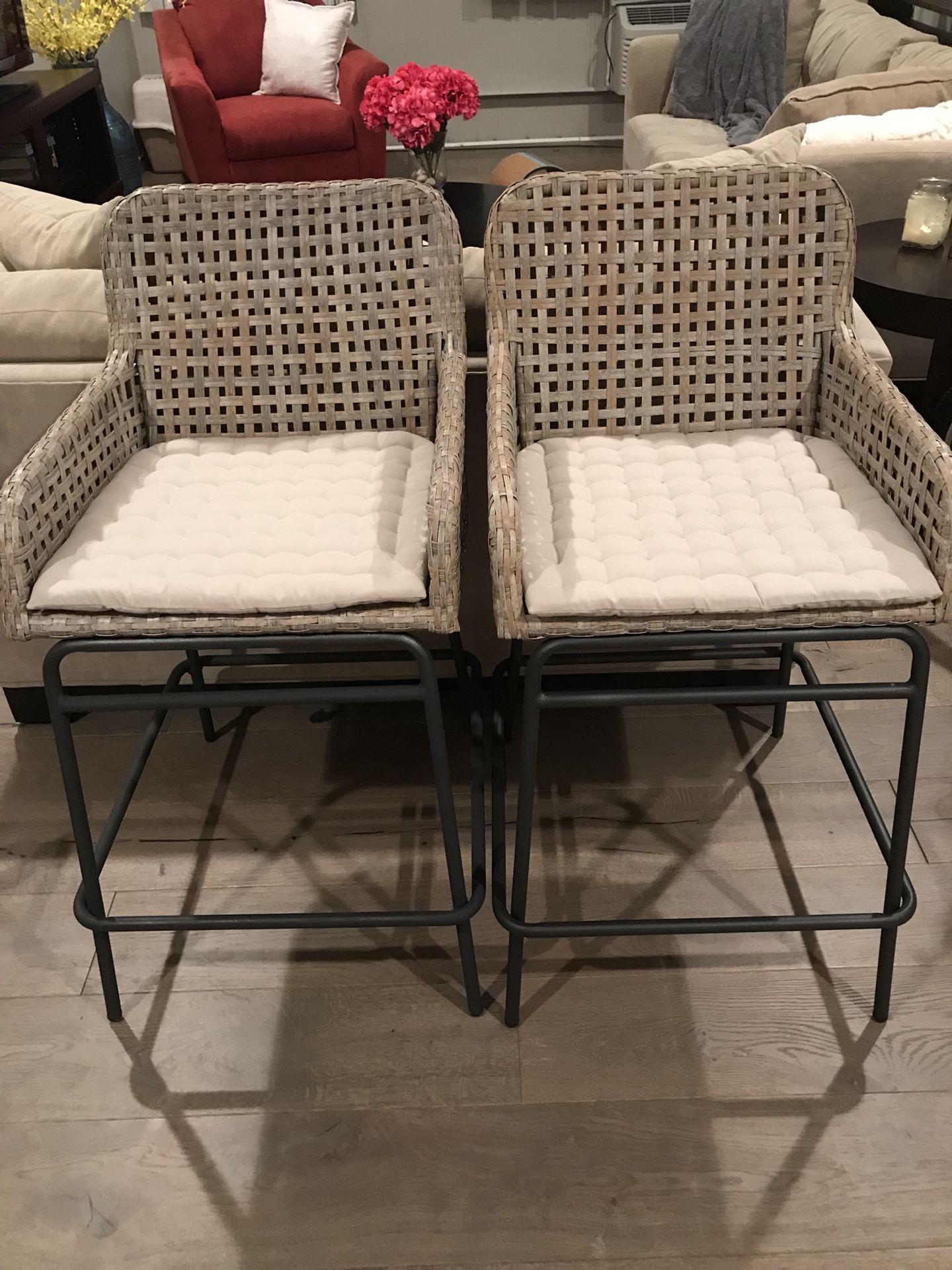 2 woven chairs. Indoor or outdoor. Originally $289 each.