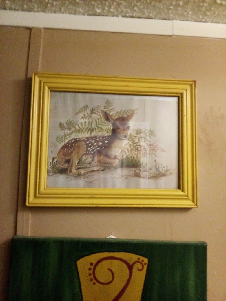 Vintage Fawn Painting By Ritaparsons