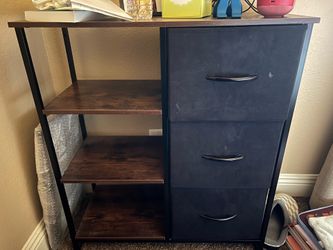 3-Drawer Fabric Nightstand with Shelves – Smoke & Pet-Free Home