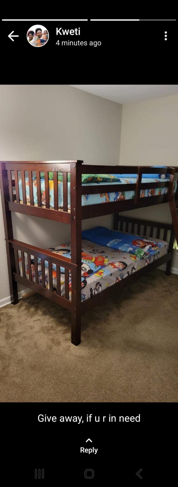 Twin Bunk Bed With 2 Mattresses 