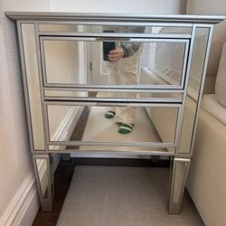 Pottery Barn Mirrored Nightstand 