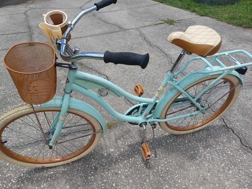 Huffy Nel Lusso Beach Cruiser Bike Bicycle with 24" Tires Cup Holder and Basket - $40 FIRM