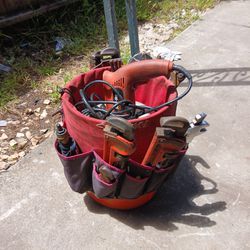 Various Plumbing Tools In A Bucket Oganizer 