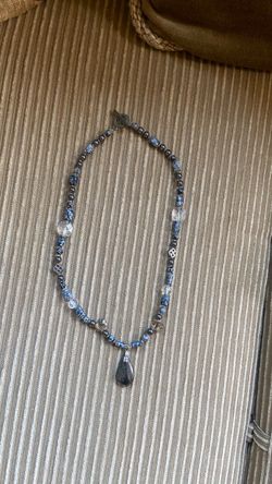 Costume jewelry blue stone necklace