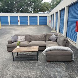 (Delivery Available) Costco Grey Sectional Couch Sofa 