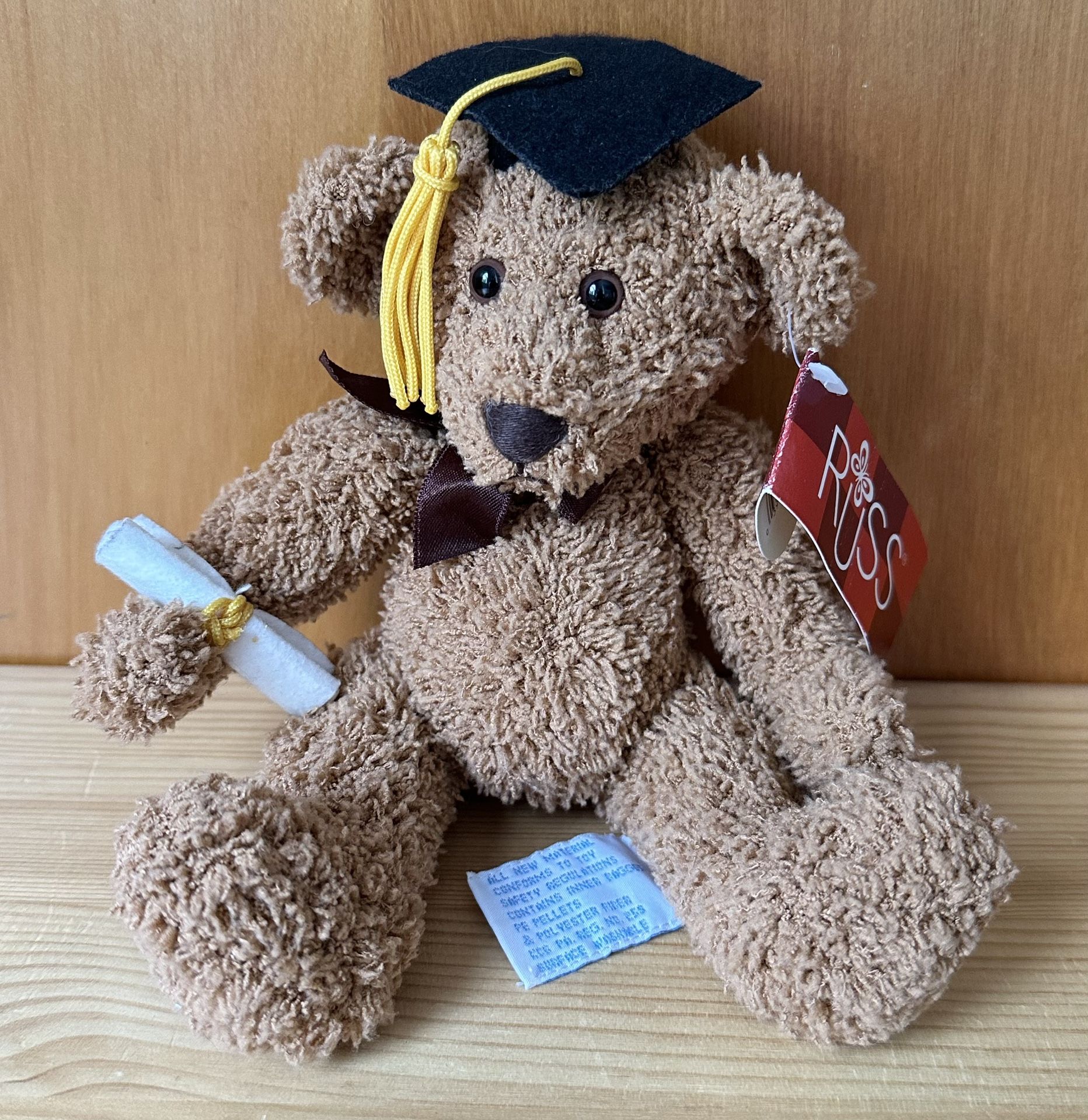 Russ Commencement Cub Brown 5.5” Graduation Teddy Bear Beanbag Plush No. 25137