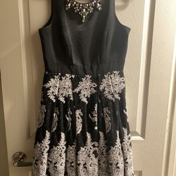 Black & White Size 6 Eliza J Party Dress