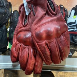New Red Motorcycle Armor Leather Gloves $50