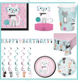 Purr-Fect Cat party Decorations SET