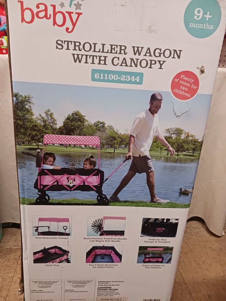 Disney Minnie Stroller Wagon With Canopy