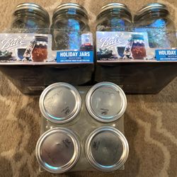 Ball Holiday Jars. 4-16oz Snowflake Jars.