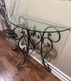 Vintage Demilune-Shaped Accent Table 