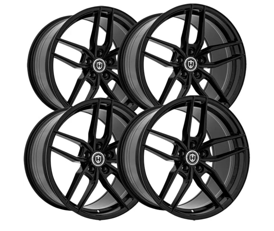 (Set of 4) Curva Flow Forged CFF25 18x8.5 5x4.5" +35mm Gloss Black Wheels Rims