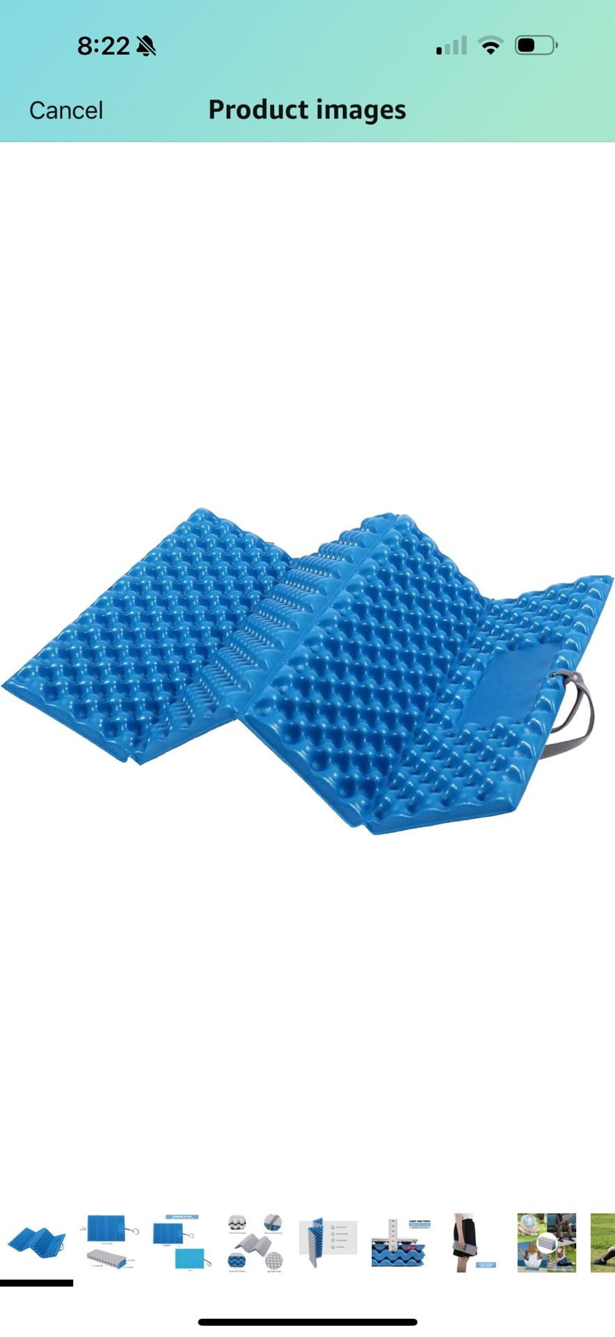 REDCAMP Ultralight Foam Backpacking Sit Pad, Foldable Z Hiking Seat Pad Insulated Sitting Cusion with Strap for Outdoor Camping Stadium Picnic,Blue/Bl