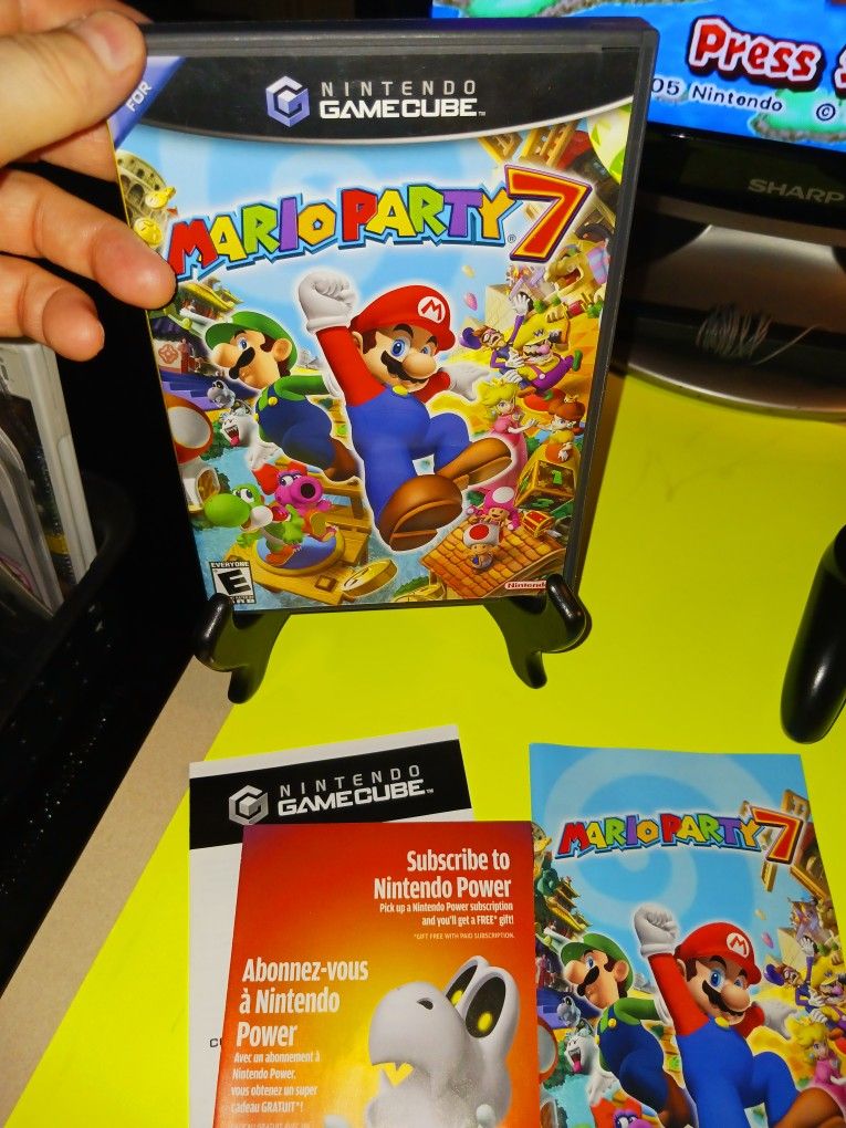 Nintendo GameCube Mario Party 7 Mint Condition Original Artwork Black Label Game Only ☆Not System ☆Books Manuals Registration 