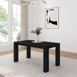 Madison 60" Dining Table, Black Wirebrush
