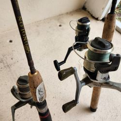 3 Fishing Rods And Reels