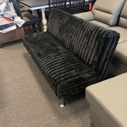 New Black Fuzz Futon
