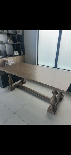 Restoration Hardware 17th C Priory Dining Table – 84″ Weathered Grey