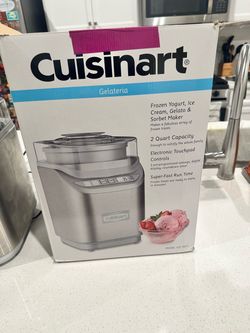 Cuisinart Ice Cream Maker Machine, Fully Automatic, Stainless Steel, 2 qt Ice cream machine & frozen yogurt machine with mix-in spout, for custom trea