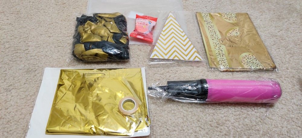 Birthday Decorations Party Decoration Set ,Black Gold Party Decoration Balloon