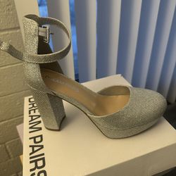Silver Closed Heels 
