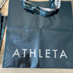 Athleta Metallic Blue Tote Bag